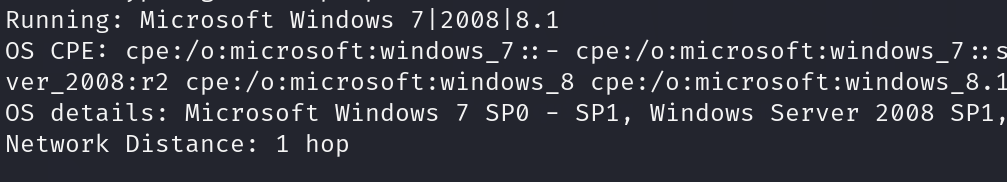 command nmap -O target_ip 1