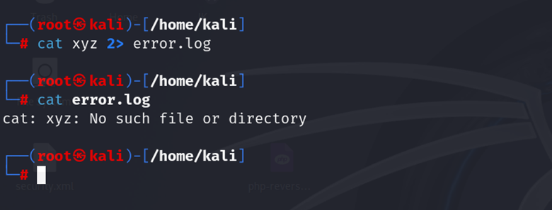 Redirection with Error Streams