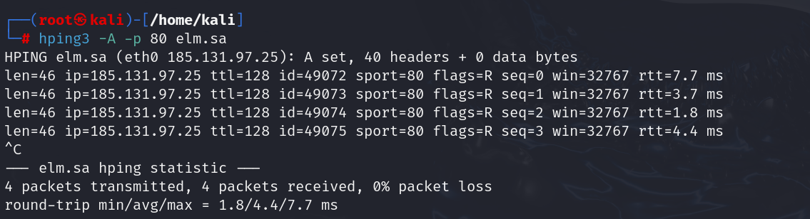 ACK Scan for Firewall Rule Detection