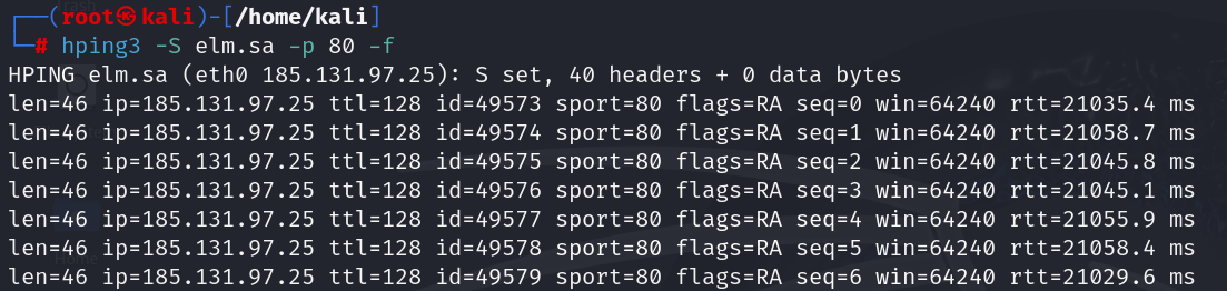 Fragmented Packet Attack Simulation