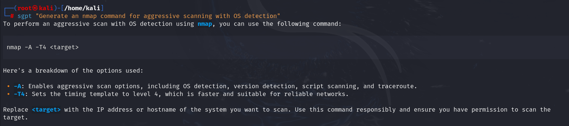 Generate nmap scan commands dynamically